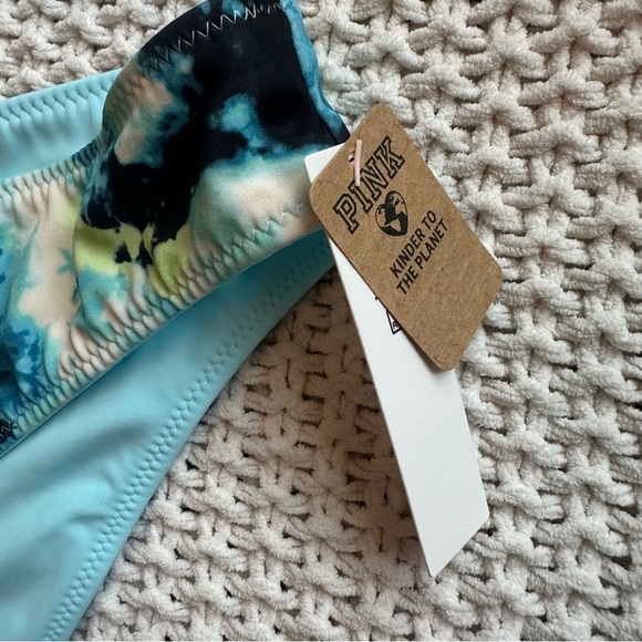 PINK by Victoria Secret NEW Swim Bikini Set Top & Bottom Blue Tie Dye Sz XXL - Picture 5 of 9